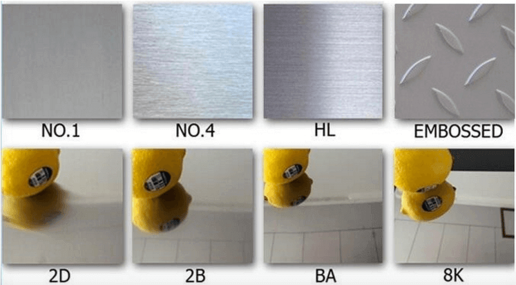 Stainless Steel Pipe Surface Finish Types 2B 2D BA HRA