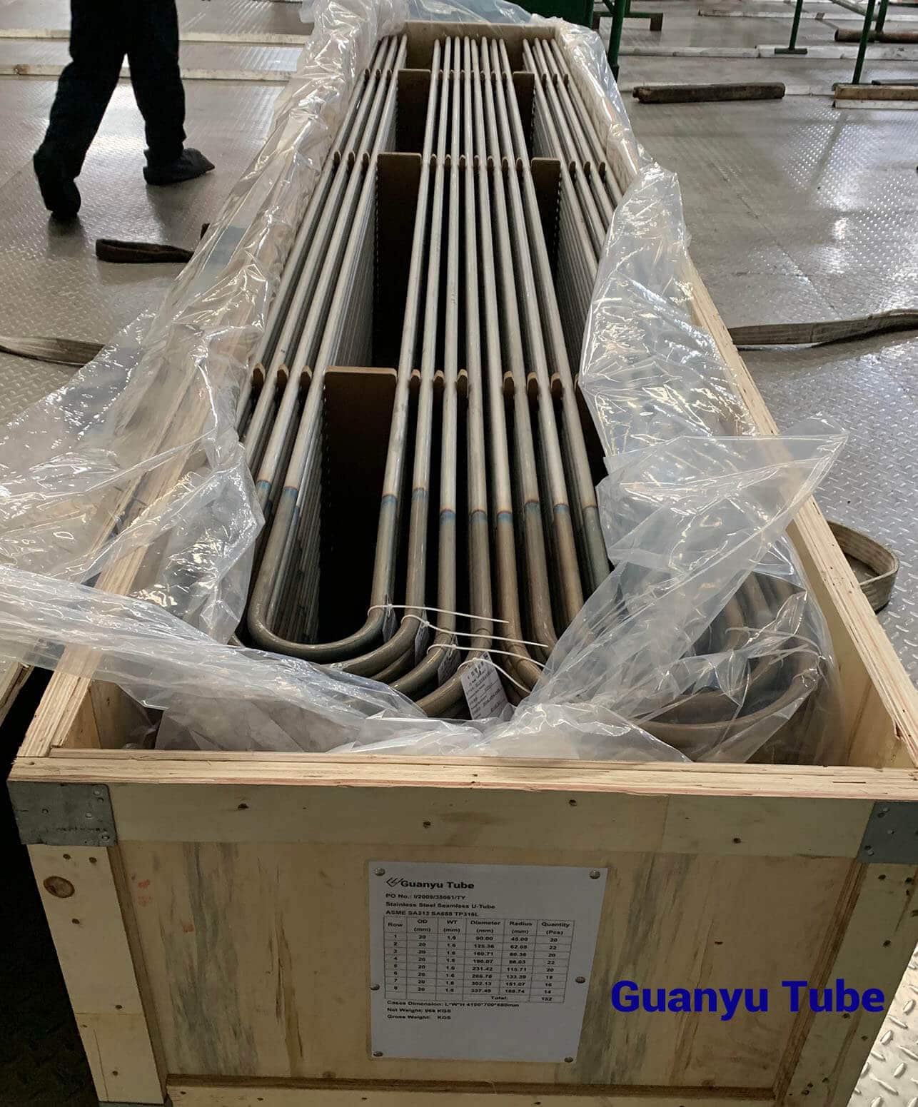 Export Asme Sa Sa Tp L Stainless Steel U Bend Tubes Guanyu